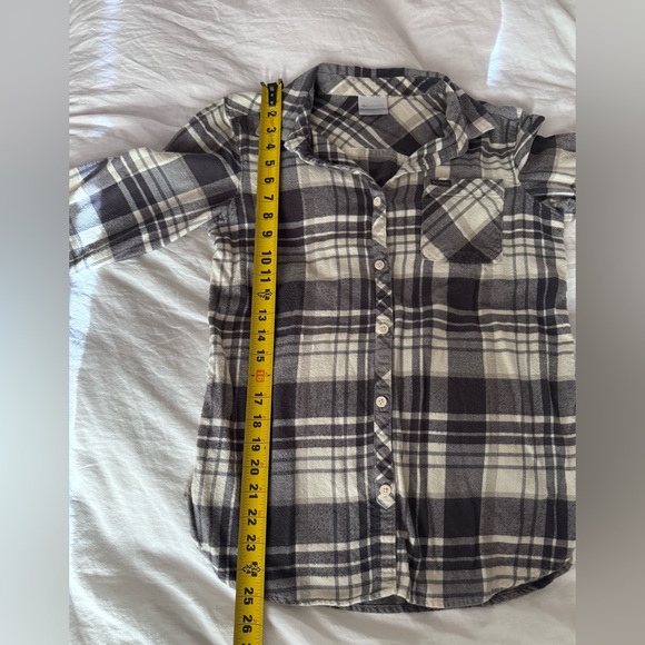 Columbia Black & White Plaid Flannel Button-Up Shirt - Picture 4 of 6